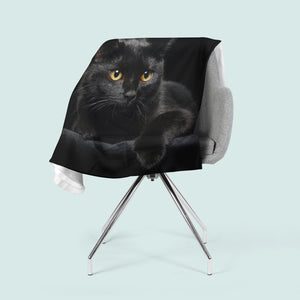 Foto-Kuscheldecke "schwarze Katze"