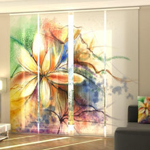 Laden Sie das Bild in den Galerie-Viewer, Foto-Schiebegardine &quot;bunte Blumen gemalt&quot;