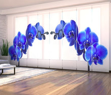 Laden Sie das Bild in den Galerie-Viewer, Foto-Schiebegardine &quot;blaue Orchideen&quot;