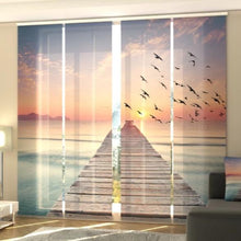 Laden Sie das Bild in den Galerie-Viewer, Foto-Schiebegardine &quot;Sonnenuntergang am See&quot;